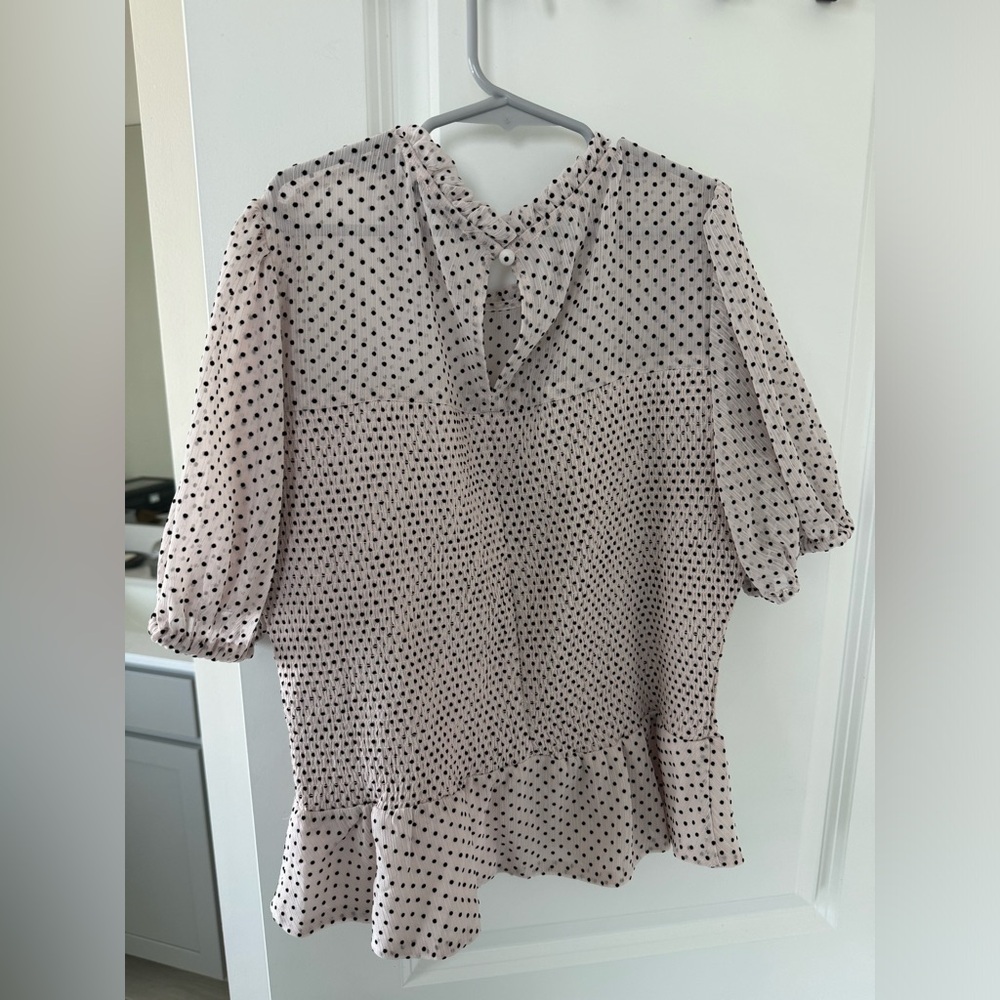 Light pink and polka dot Express blouse. New with tag never worn